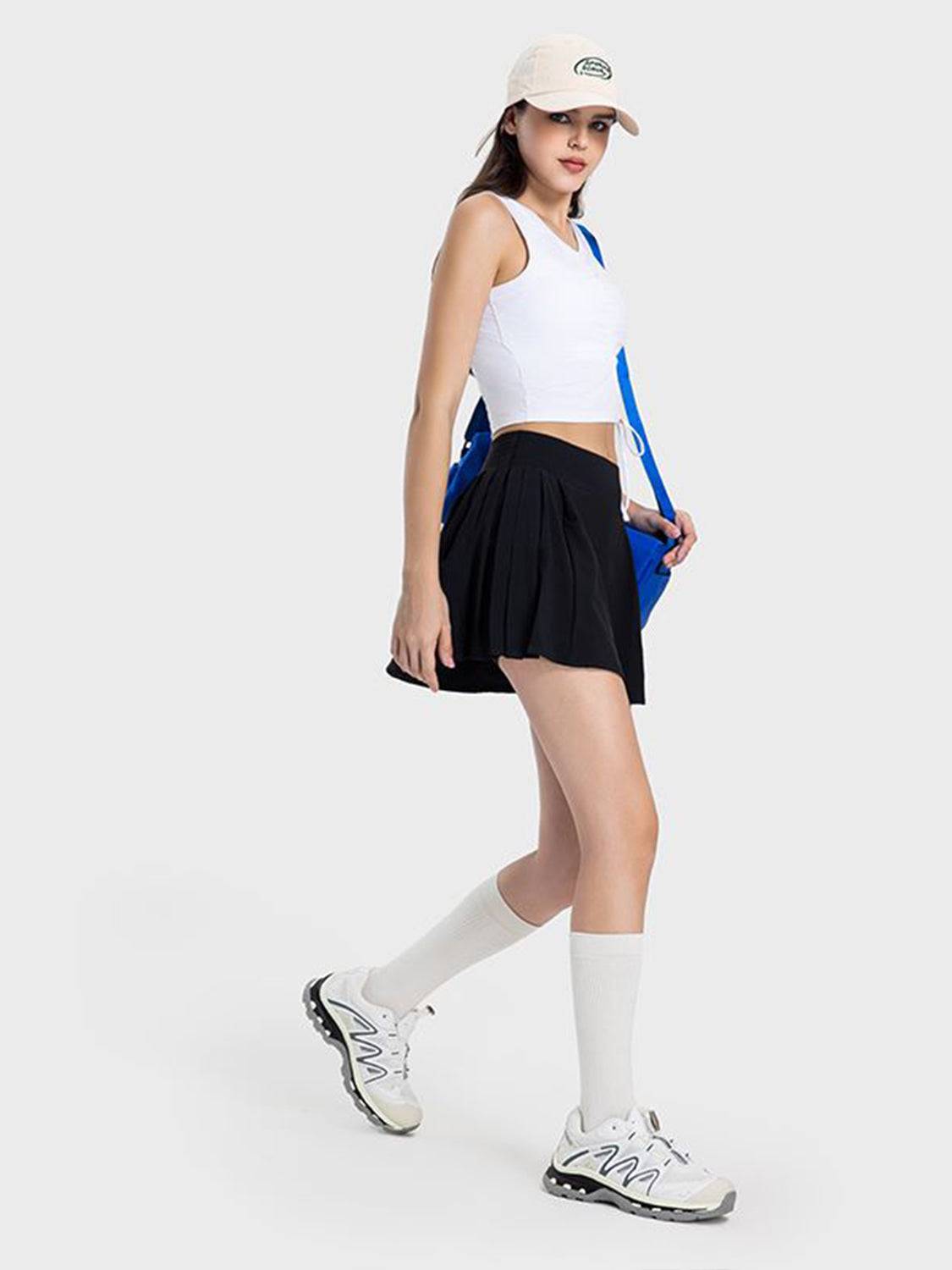 ChicMotion Pleated Mid-Rise Active Skirt