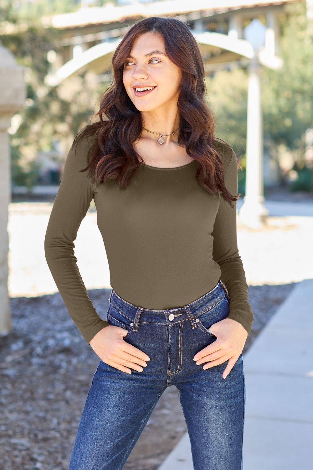 Sculpted Elegance Long-Sleeve Bodysuit | Flattering Fit &amp; All-Day Comfort
