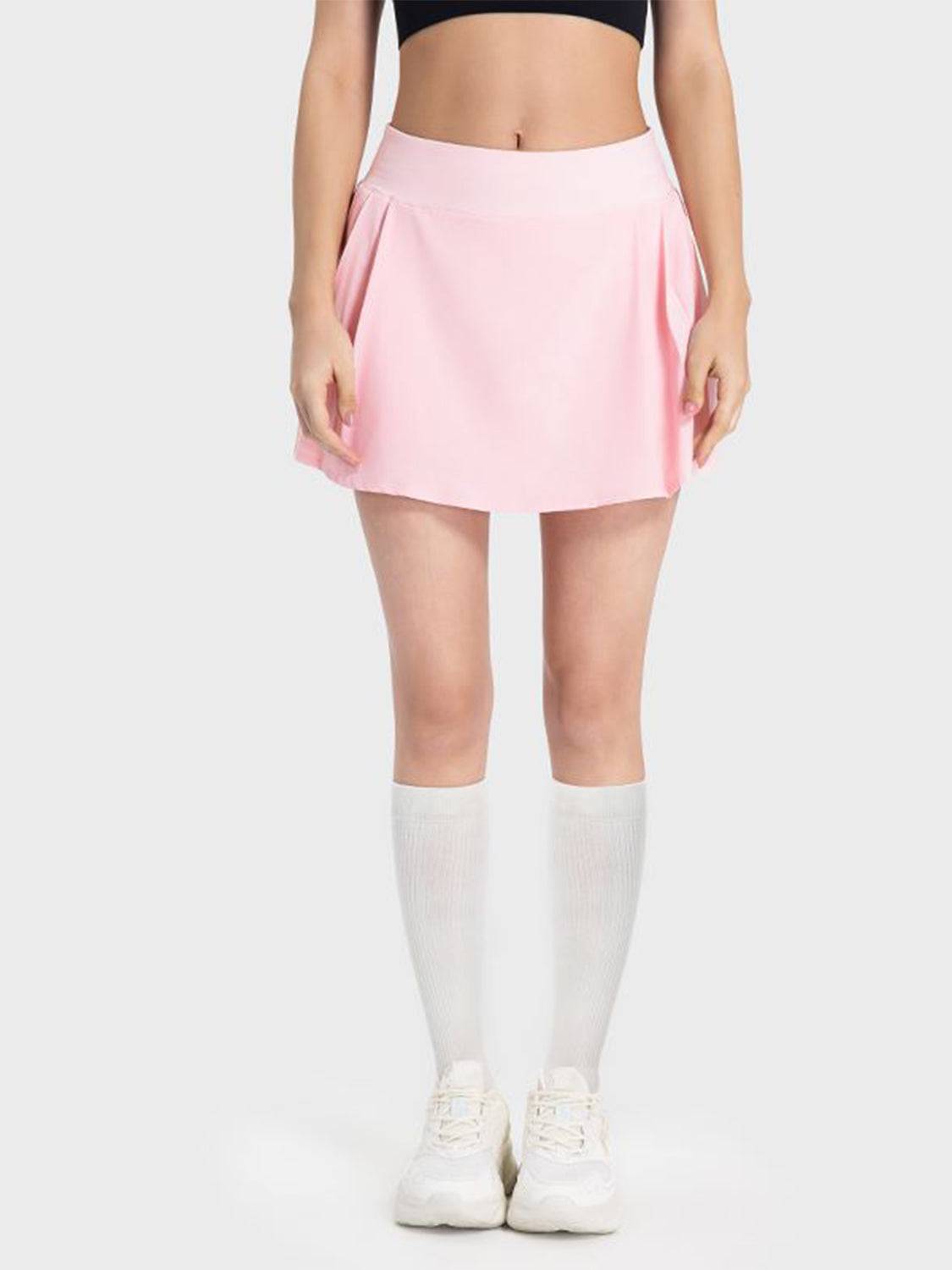 ChicMotion Pleated Mid-Rise Active Skirt