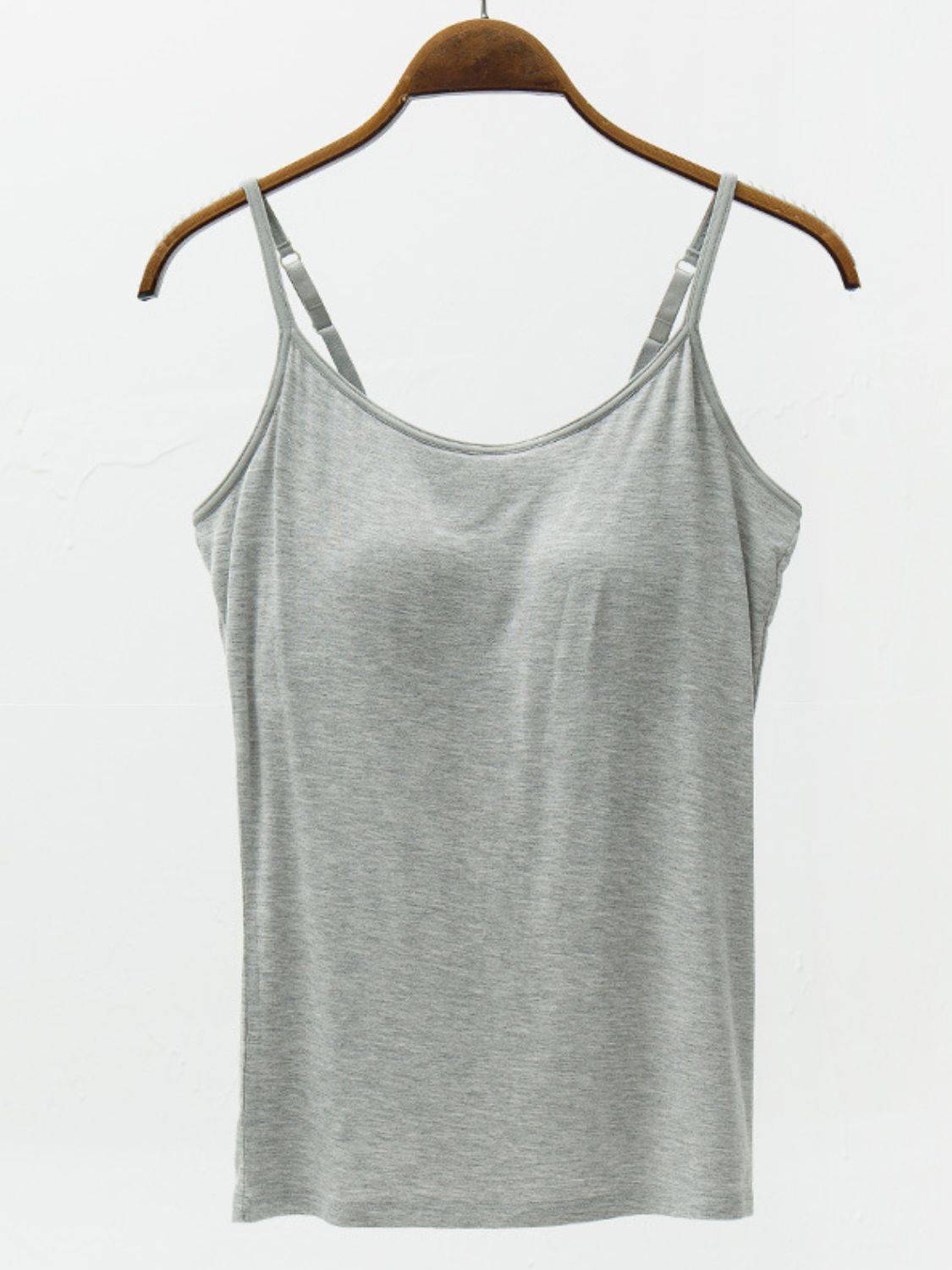 Soft Adjustable Strap Modal Cami with Built-In Bra