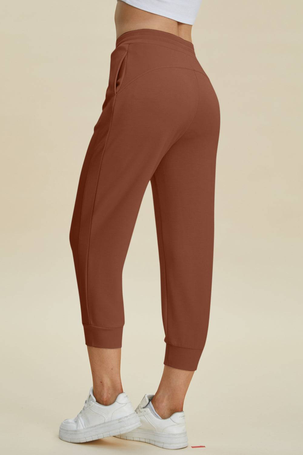 High Waist Cropped Pants with Adjustable Drawstring | Everyday Style Buttery Soft
