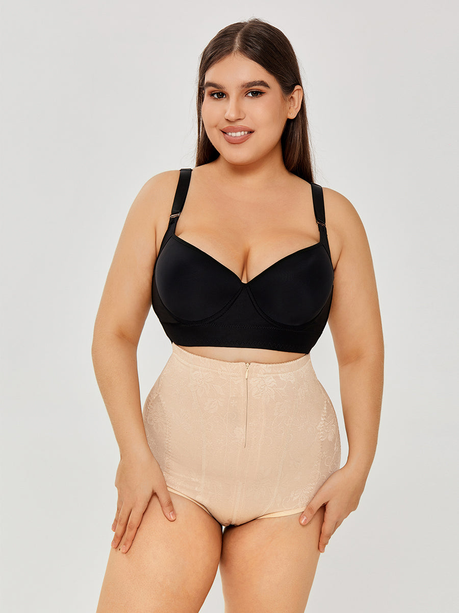 Elegant Lace High-Waist Body Shaper – Instant Tummy Control