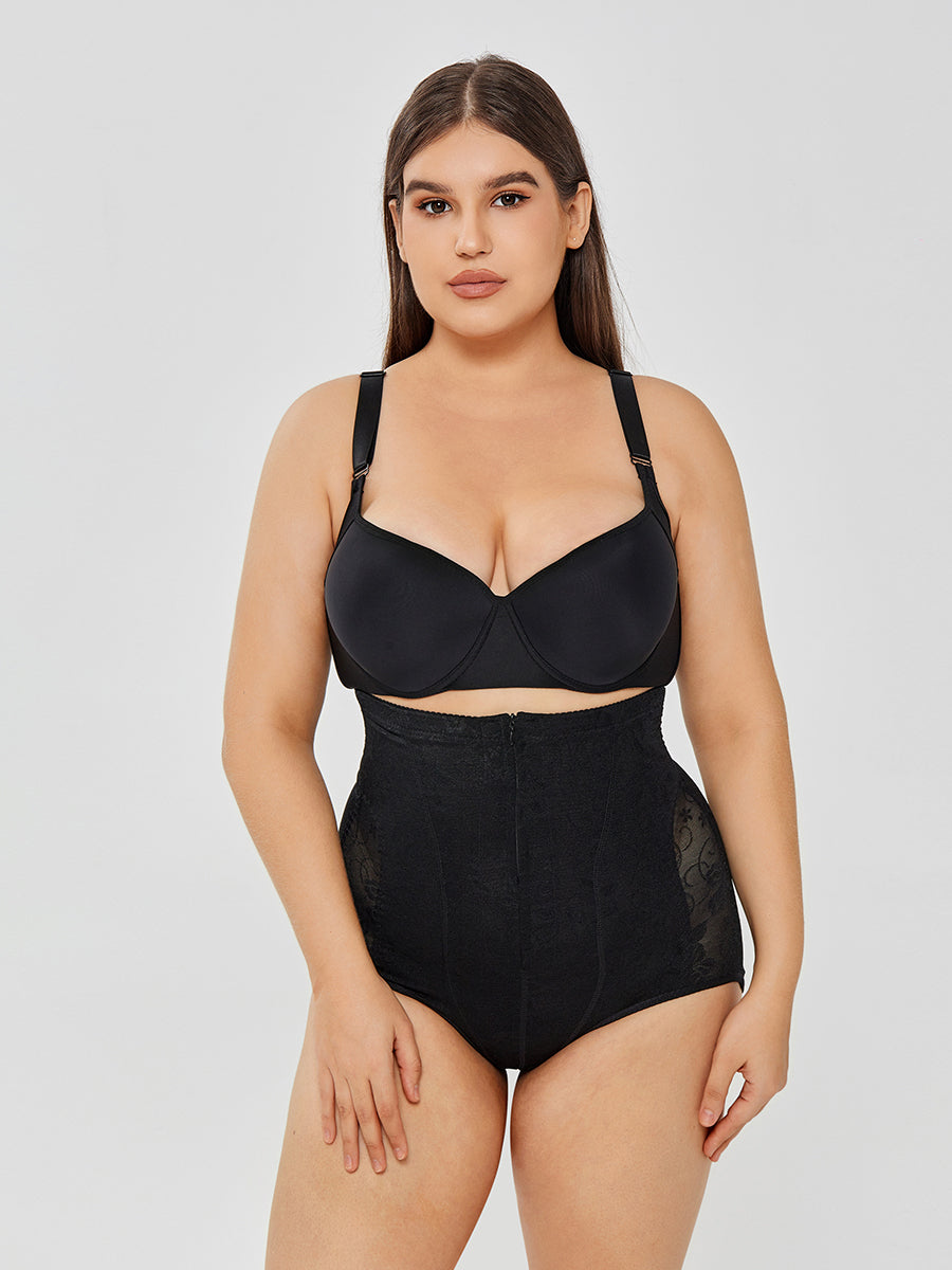 Elegant Lace High-Waist Body Shaper – Instant Tummy Control