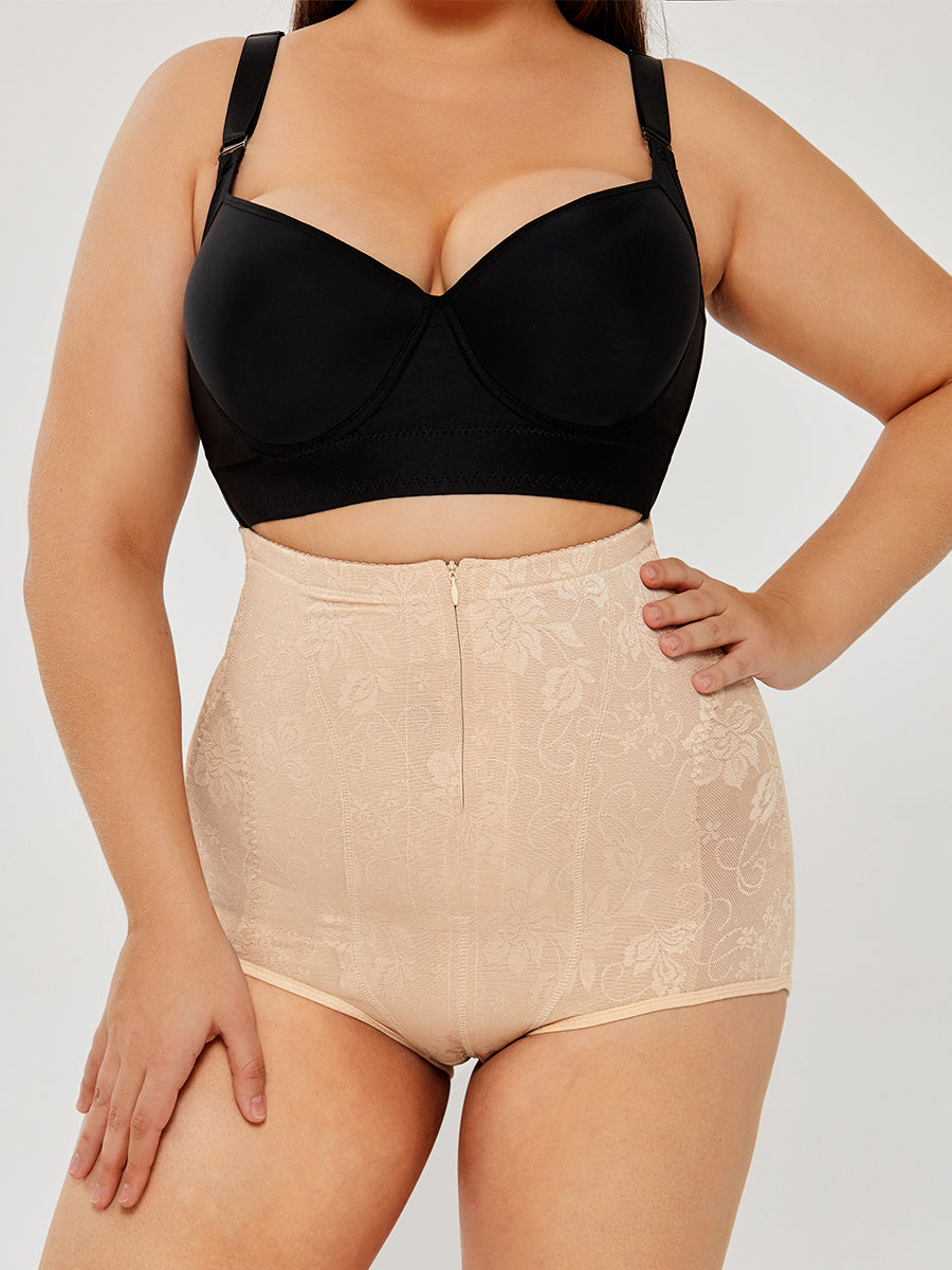 Elegant Lace High-Waist Body Shaper – Instant Tummy Control