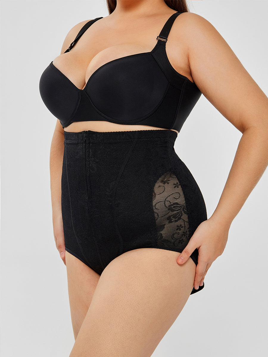 Elegant Lace High-Waist Body Shaper – Instant Tummy Control