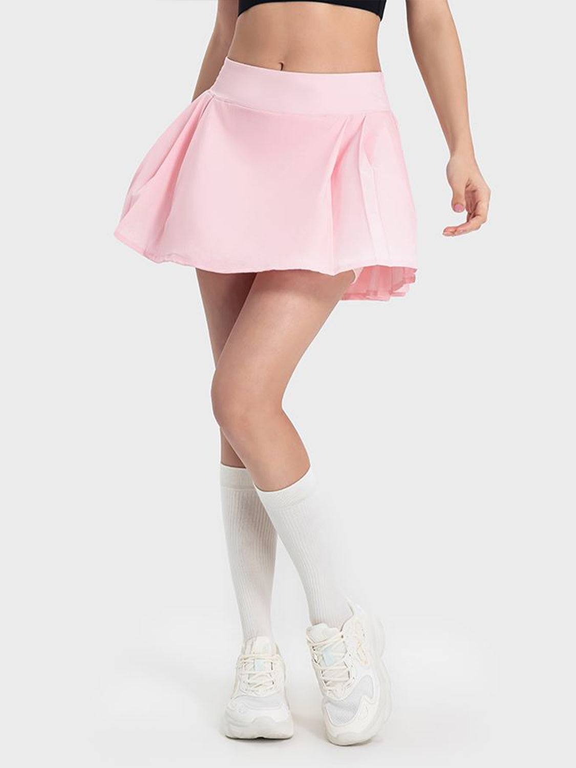 ChicMotion Pleated Mid-Rise Active Skirt