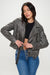 Coalition LA | Edgy Elegance Zip-Up Biker Jacket | Vegan Leather with Belt - SleekrMe