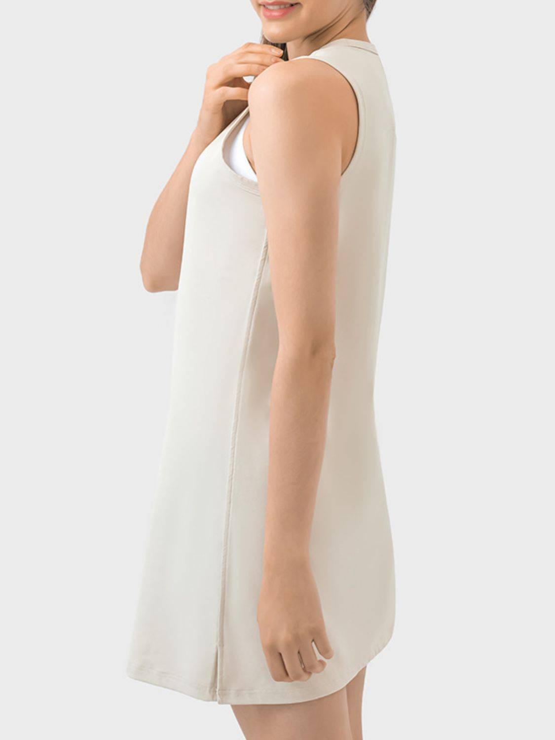 Round Neck Sleeveless Active Dress for Pickleball &amp; Everyday Comfort