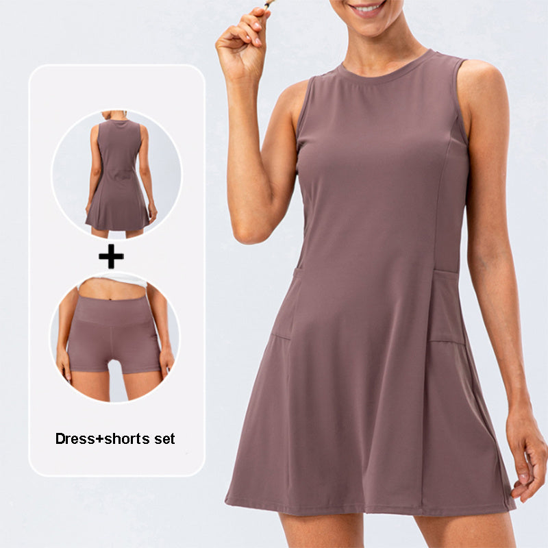 Performance Tennis Dress With Built-In Shorts – Ideal for Tennis, Pickleball &amp; Golf